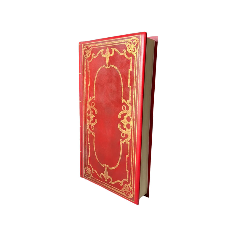 P-PH437-RG 170cm giant storybook in red with gold details 