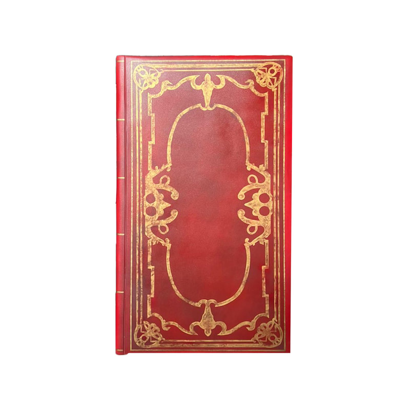 P-PH437-RG 170cm giant storybook in red with gold details 