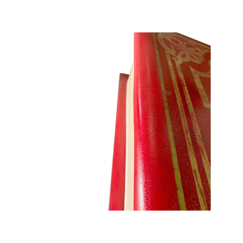 P-PH437-RG 170cm giant storybook in red with gold details 