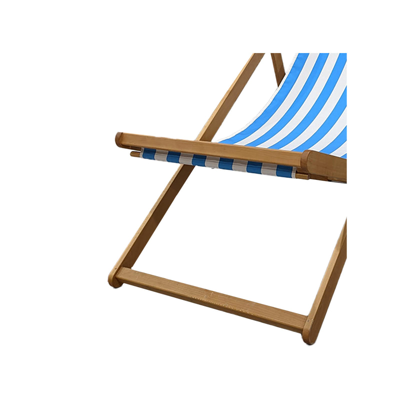 P-TH438-UW 250cm giant beach chair with blue and white striped fabric