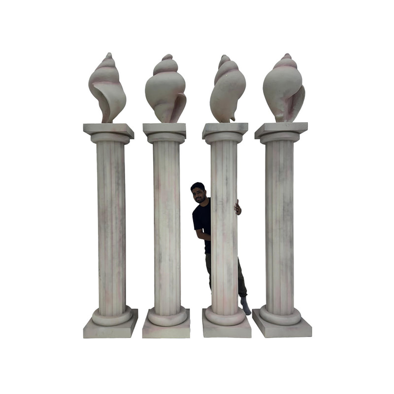 P-PK172-PW Type 2 Roman Coloumn Set with Shells