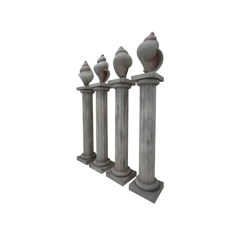 P-PK172-PW Type 2 Roman Coloumn Set with Shells
