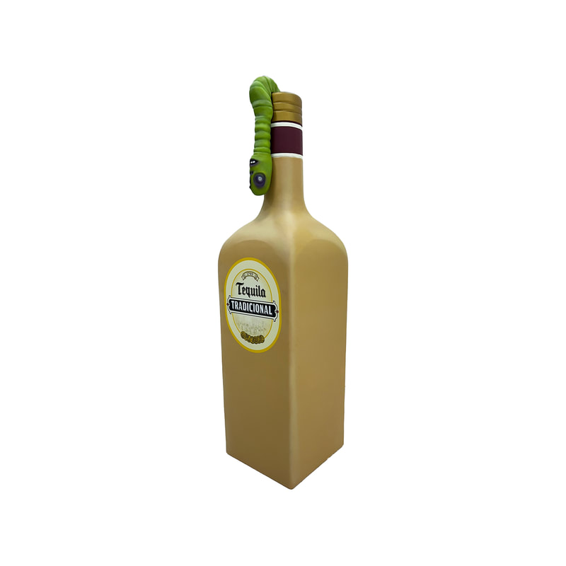 P-PK185-MC Giant Tequila Bottle with worm - 245cm - Multicolour 