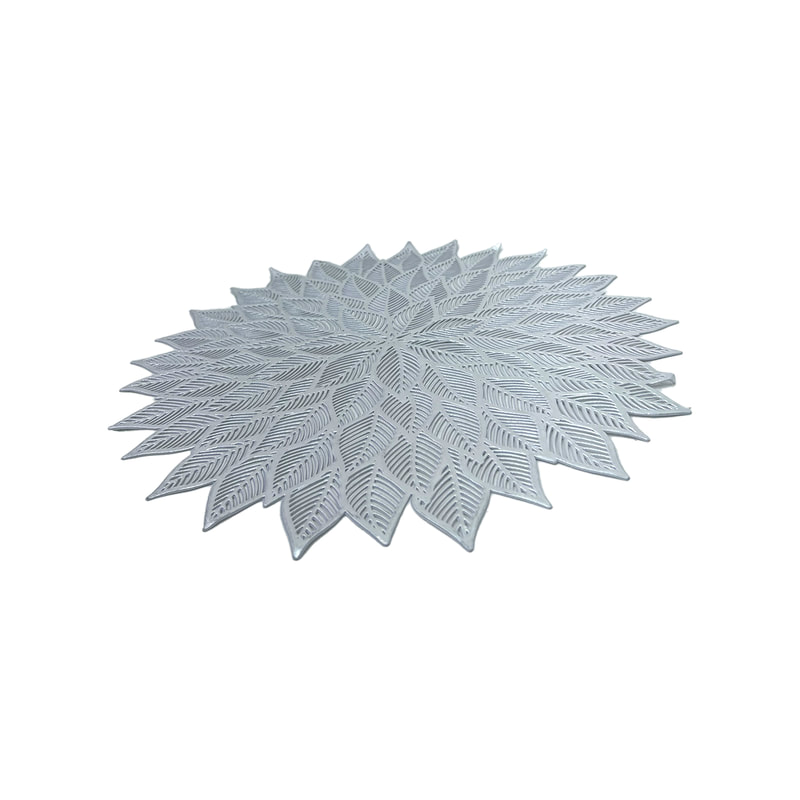 P-PM107-SI 38cm Winter textured silver placemat