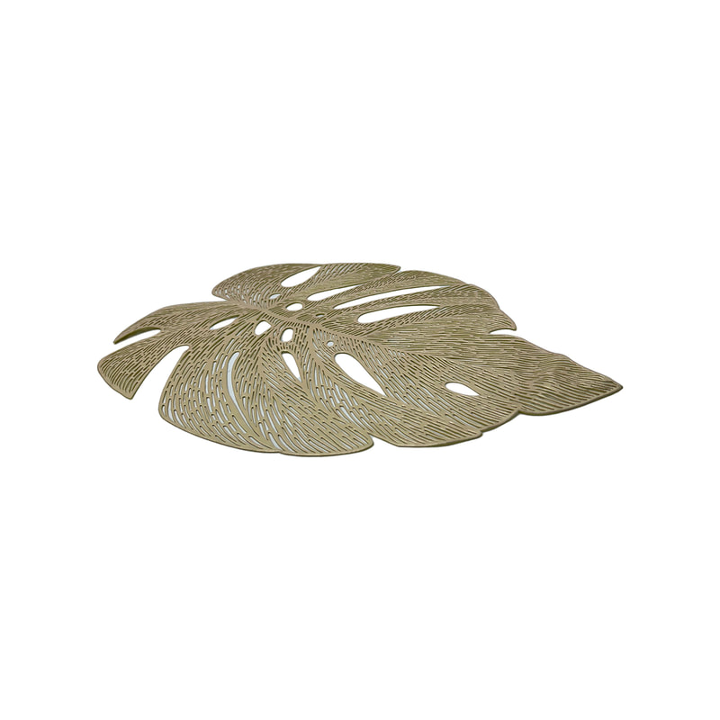 P-PM108-GD 45cm Monstera gold leaf-shaped placemat
