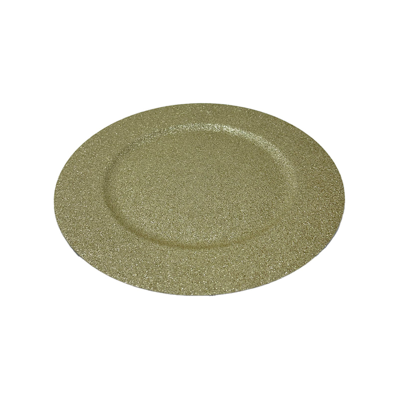 P-PM109-GD 33cm Disco gold glitter placemat