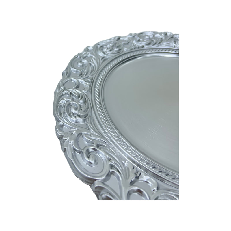 P-PM110-SI 35cm Diana silver placemat with edge detail