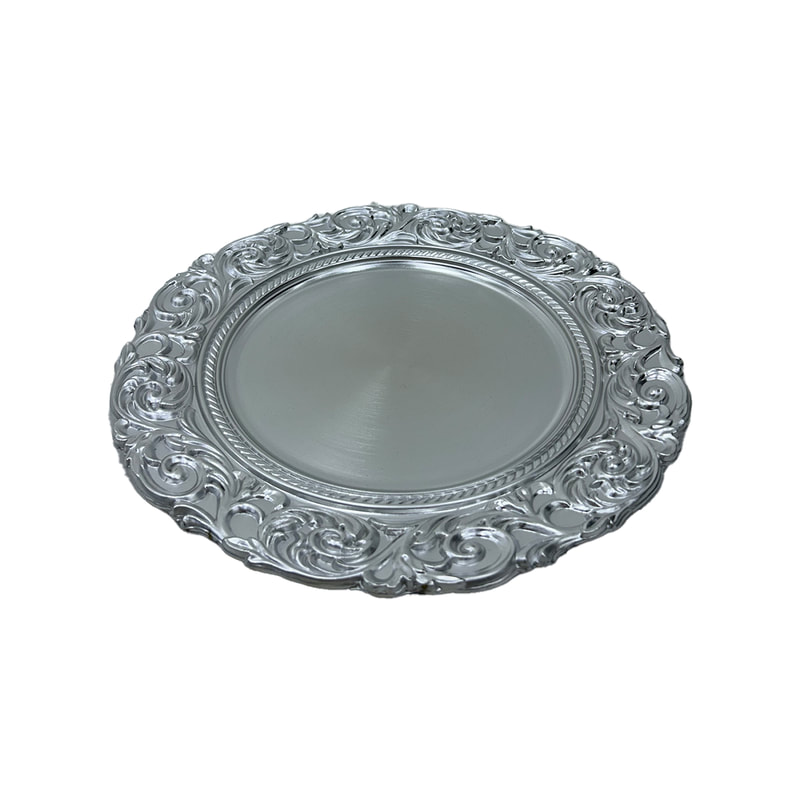 P-PM110-SI 35cm Diana silver placemat with edge detail