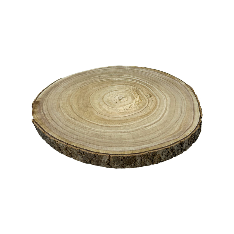 P-PM111-NW 40cm Lockheart slice of natural wood with bark