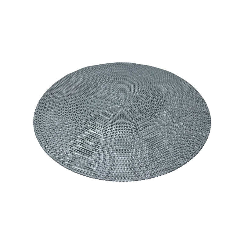 P-PM115-SI 38cm Jodi circular stitched table mat