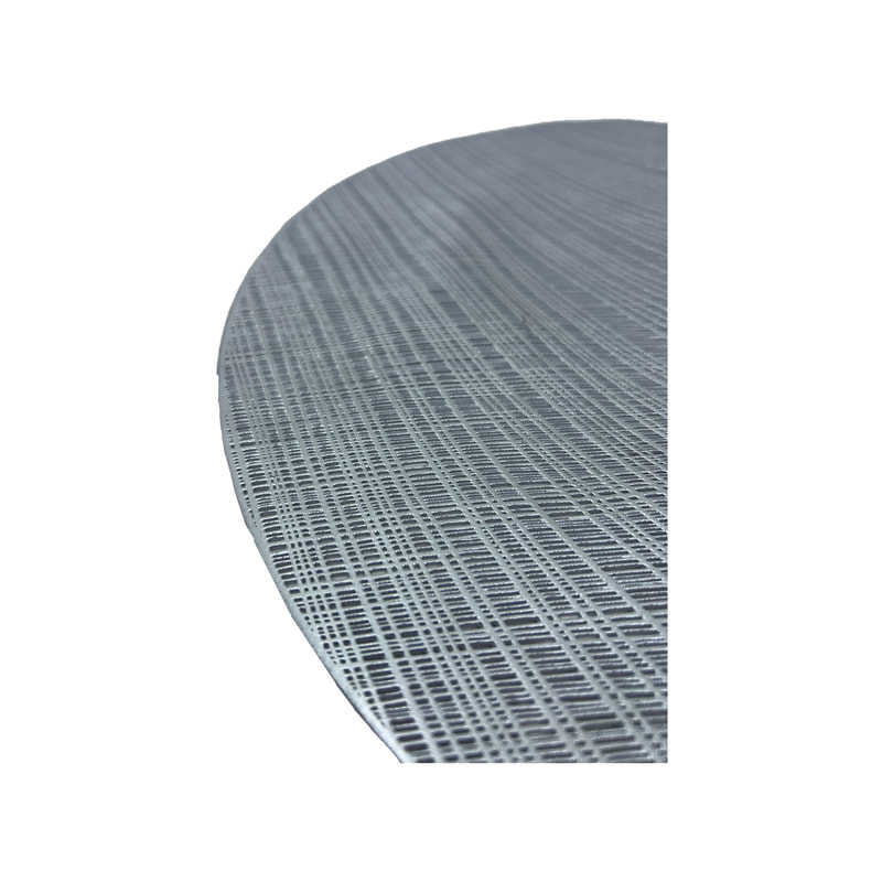 P-PM116-SI 38cm Laura pressed circular rubber table mat