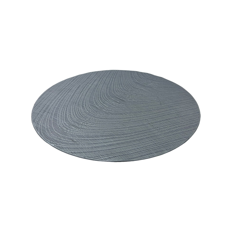 P-PM116-SI 38cm Laura pressed circular rubber table mat