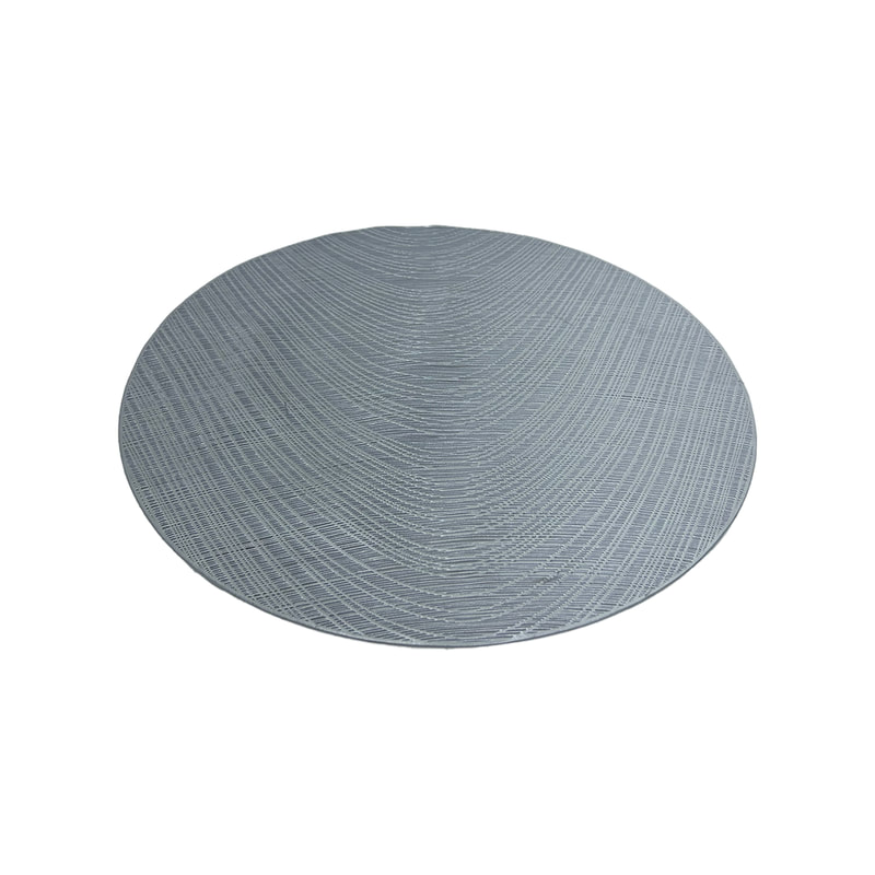 P-PM116-SI 38cm Laura pressed circular rubber table mat