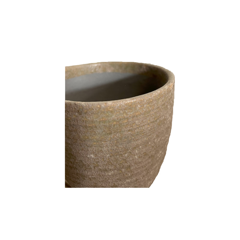 P-PT102-TC 11cm dia Louis textured plastic plant pot in terracotta colour