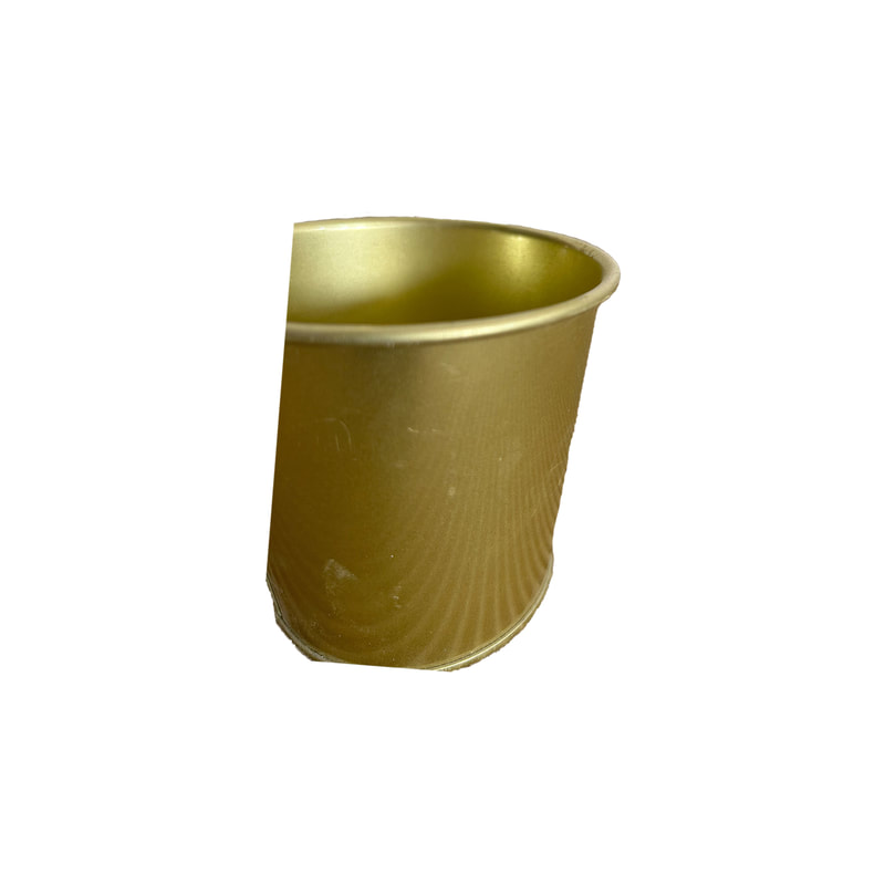 P-PT103-GD 9cm dia Beni metal plant pot in gold with lip