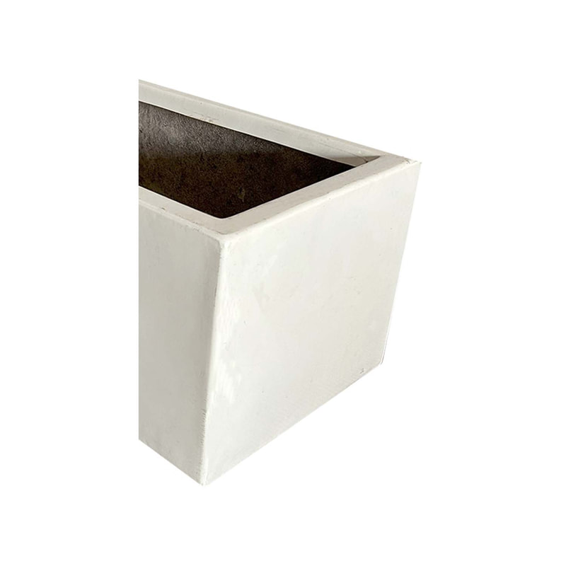 P-PT106-WH 70cm long Lewis rectangular white planter