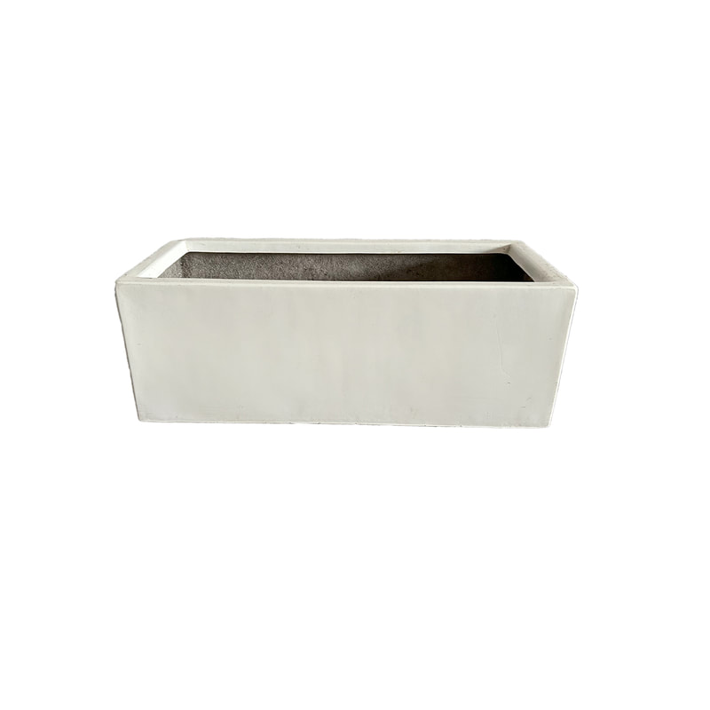 P-PT106-WH 70cm long Lewis rectangular white planter