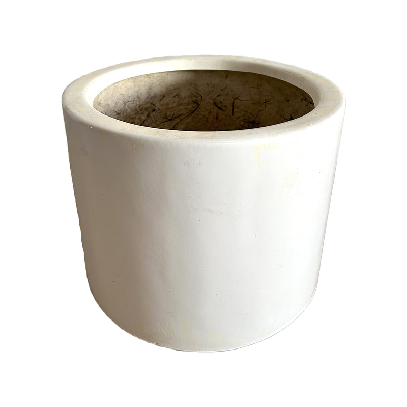 P-PT107-WH 40cm dia Jardin  round white plant pot