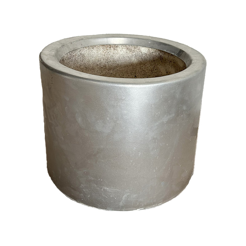  P-PT118-SI 32cm dia Margaret silver plant pot with gentle taper