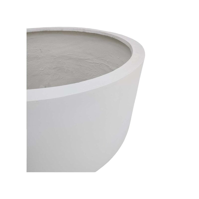P-PT119-WH 96cm dia Plymouth round white fiberglass plant pot