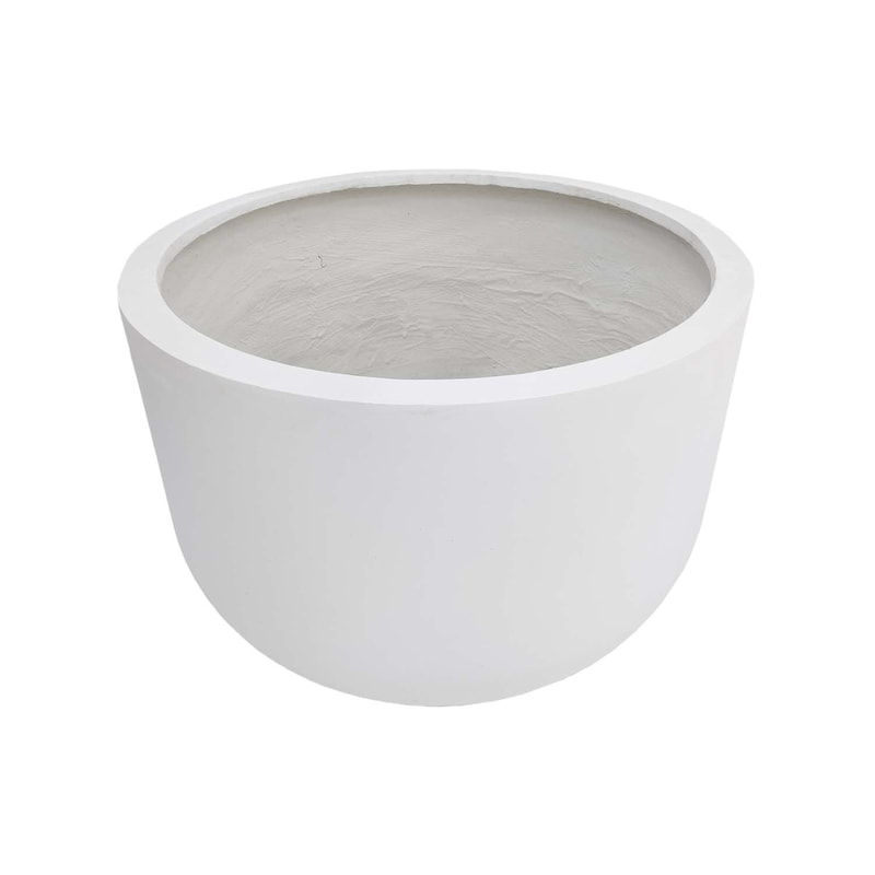 P-PT119-WH 96cm dia Plymouth round white fiberglass plant pot