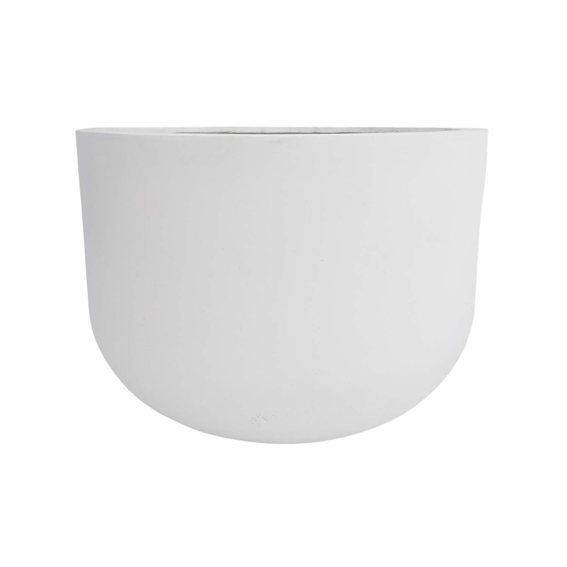 P-PT119-WH 96cm dia Plymouth round white fiberglass plant pot