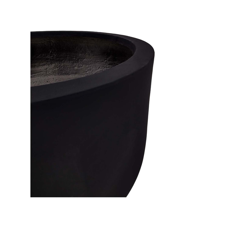 P-PT120-BL 81cm dia Plymouth round black fiberglass plant pot