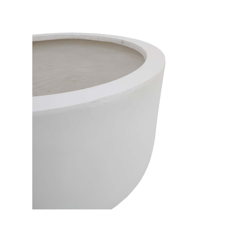 P-PT121-WH 66cm dia Plymouth round white fiberglass plant pot