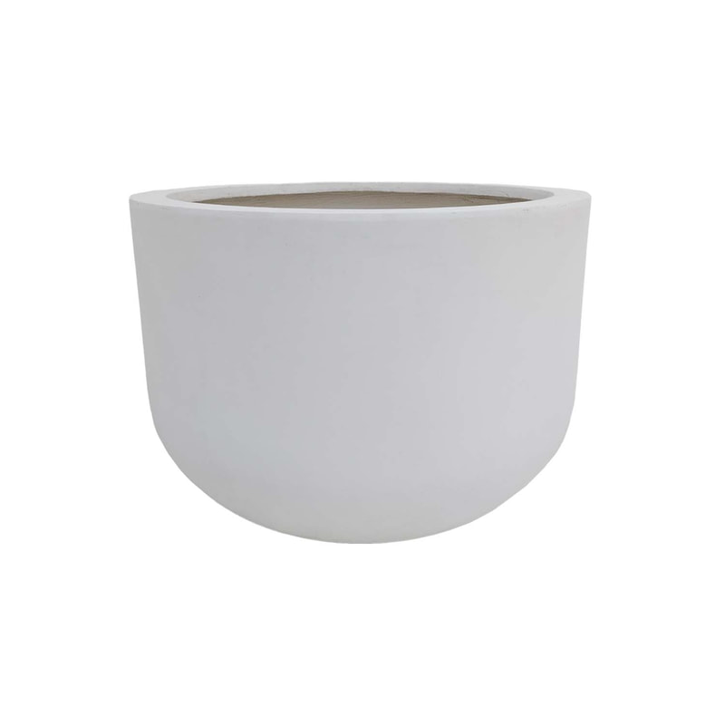 P-PT121-WH 66cm dia Plymouth round white fiberglass plant pot
