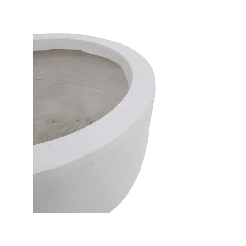 P-PT123-WH 40cm dia Plymouth round white fiberglass plant pot