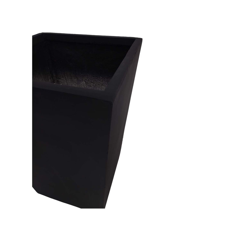 P-PT126-BL 46cm Villandry v-shaped square plant pot in black