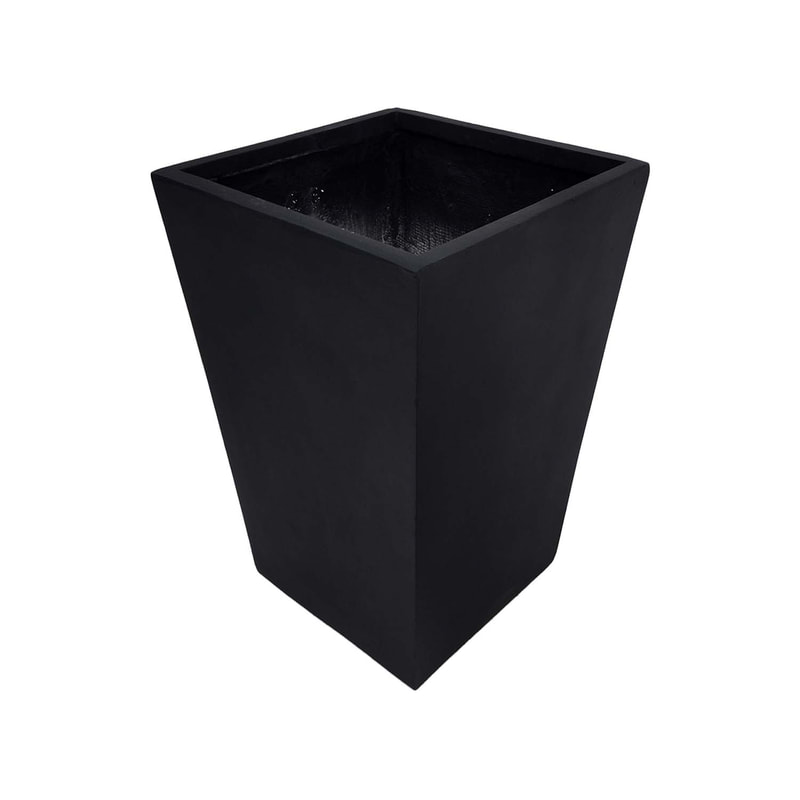 P-PT126-BL 46cm Villandry v-shaped square plant pot in black