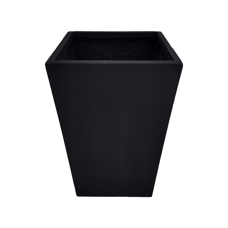 P-PT126-BL 46cm Villandry v-shaped square plant pot in black