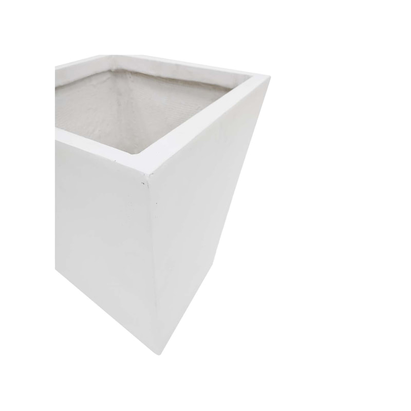 P-PT127-WH 38cm Villandry v-shaped square plant pot in white