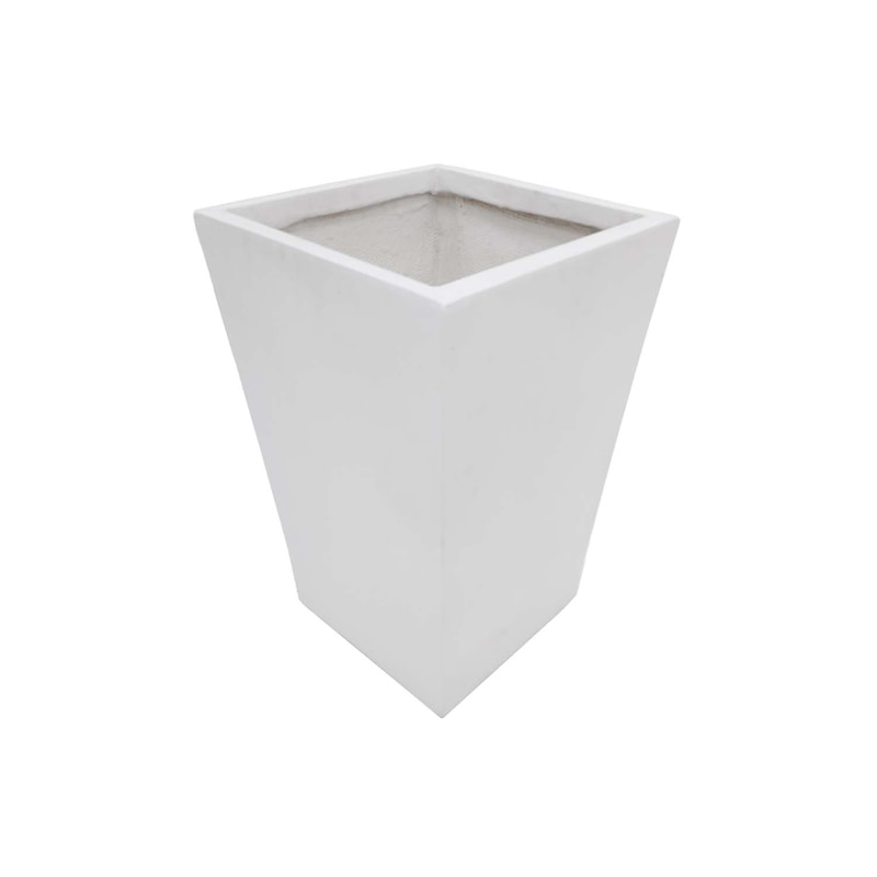 P-PT127-WH 38cm Villandry v-shaped square plant pot in white