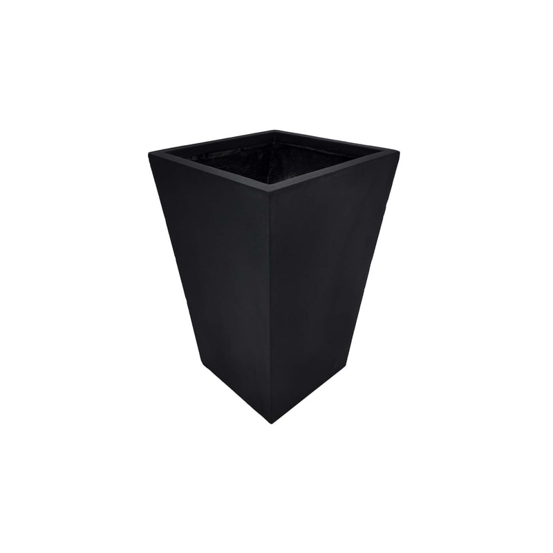 P-PT128-BL 31cm Villandry v-shaped square plant pot in black