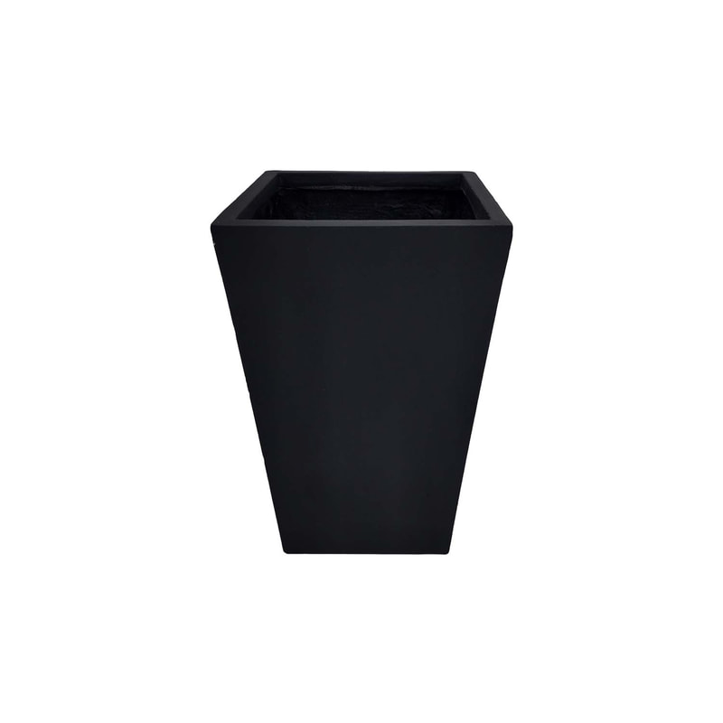 P-PT128-BL 31cm Villandry v-shaped square plant pot in black