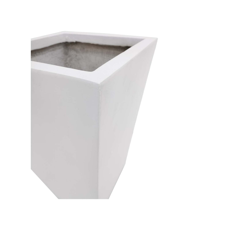 P-PT129-WH 25cm Villandry v-shaped square plant pot in white
