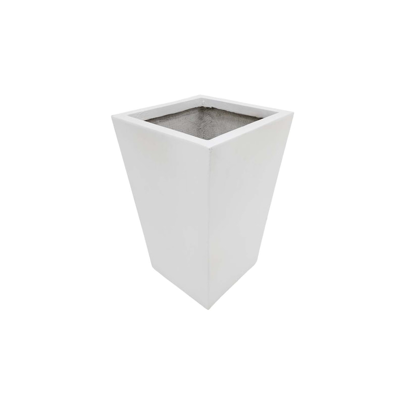 P-PT129-WH 25cm Villandry v-shaped square plant pot in white