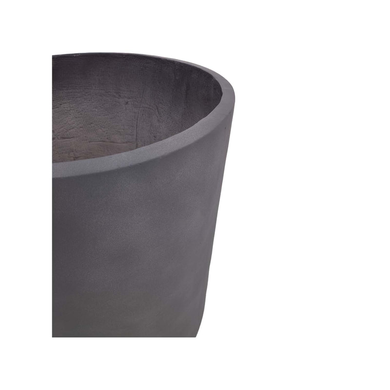 P-PT130-GY 51cm dia Aswan round grey textured fiberglass plant pot