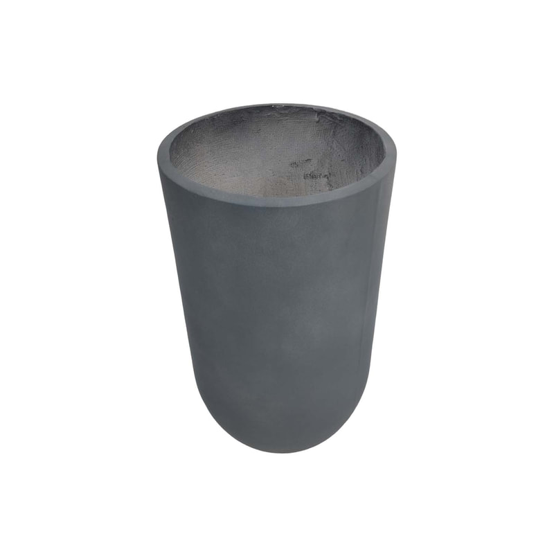 P-PT131-GY 40cm dia Aswan round grey textured fiberglass plant pot