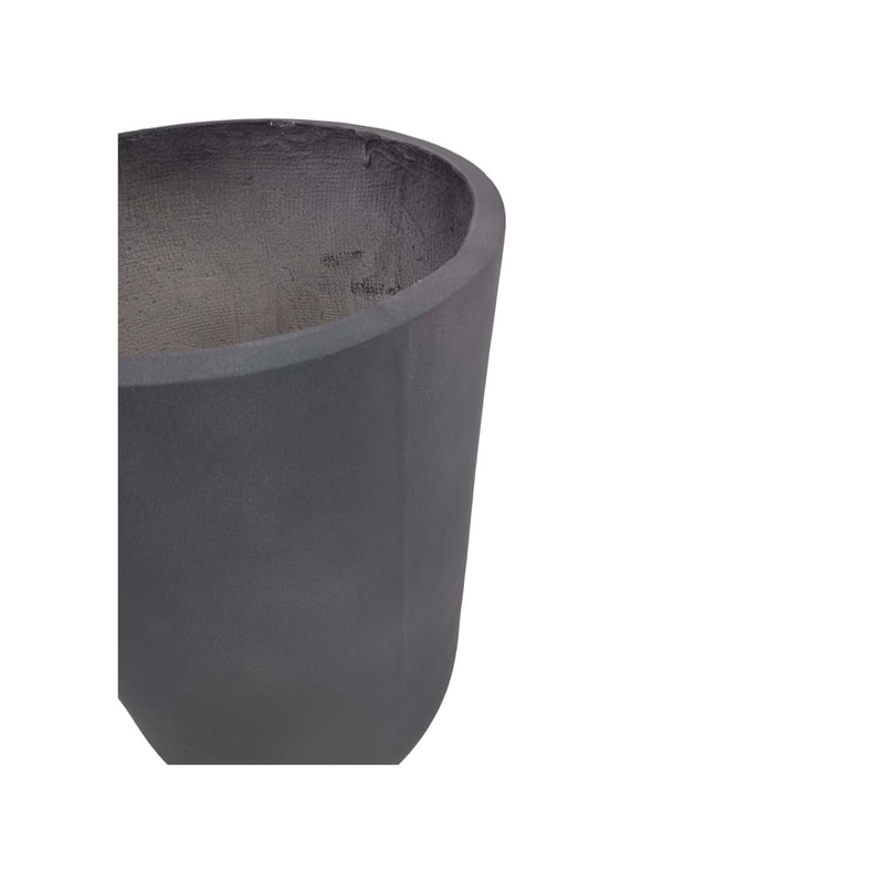 P-PT131-GY 40cm dia Aswan round grey textured fiberglass plant pot