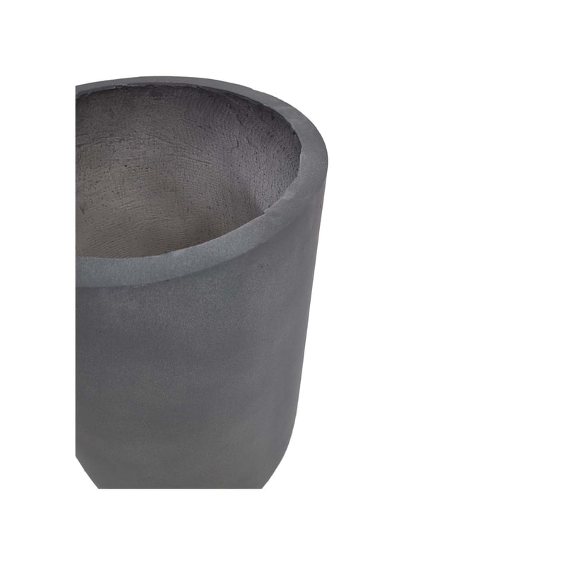P-PT132-LG 29cm dia Aswan round grey textured fiberglass plant pot