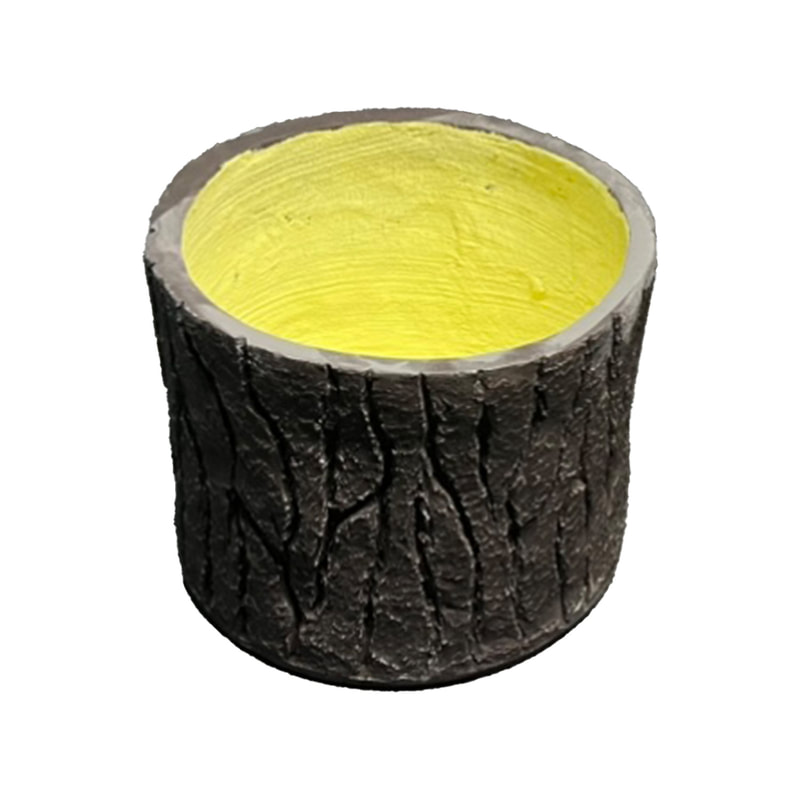 P-PT136-BR 45cm dia Faux log style plant pot