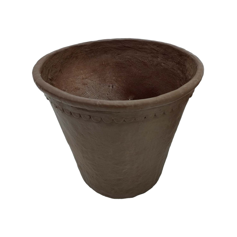 P-PT148-TC 43cm dia Tivoli round fiberglass plant pot in terracotta finish
