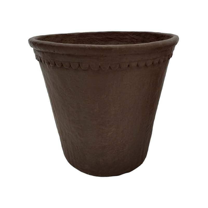 P-PT148-TC 43cm dia Tivoli round fiberglass plant pot in terracotta finish