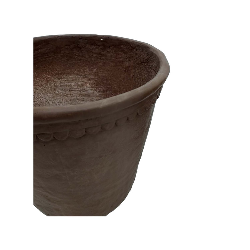 P-PT149-TC 35cm dia Tivoli round fiberglass plant pot in terracotta finish
