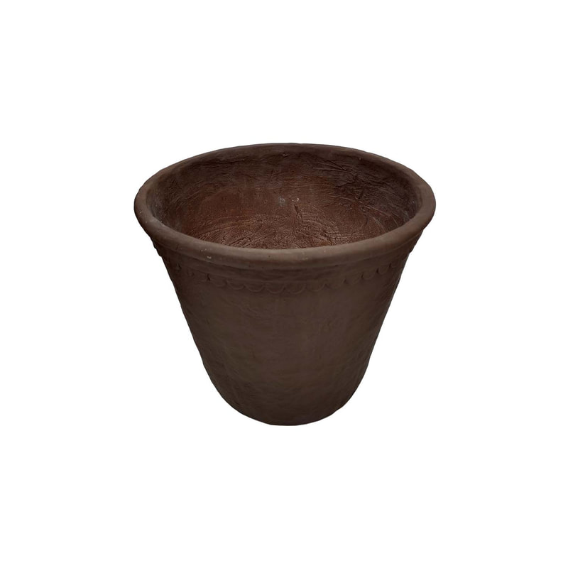 P-PT150-TC 30cm dia Tivoli round fiberglass plant pot in terracotta finish