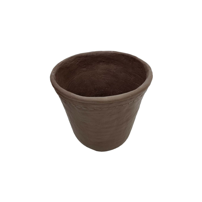 P-PT151-TC 26cm dia Tivoli round fiberglass plant pot in terracotta finish