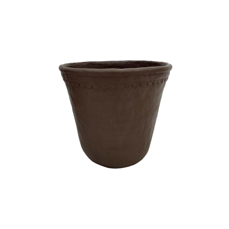 P-PT151-TC 26cm dia Tivoli round fiberglass plant pot in terracotta finish
